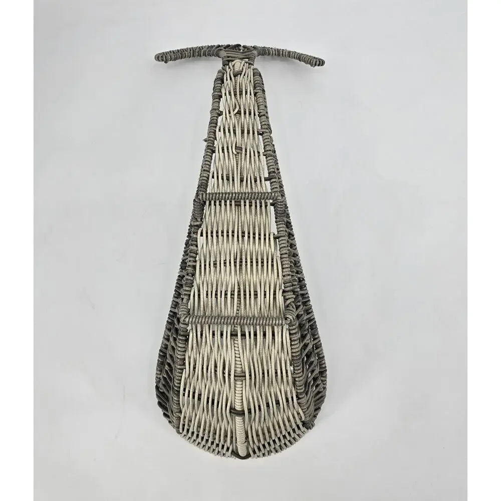 Vintage Wicker Whale Basket 22” Rattan Coastal‎ Nautical Boho Beach House Decor